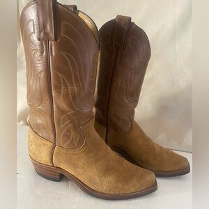 Justin Boots Tan and Brown Leather and Suede,Women’s 6.5D